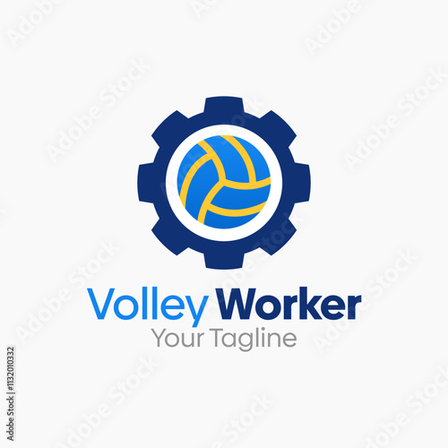 Free Download Volley Worker Logo Design Template. Good for Business, Agency, Community and Organization.  - GFXLoad