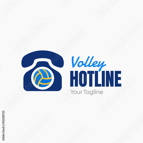 Volleyball Hotline Logo Design Template. Good for Business, Agency, Community and Organization. 