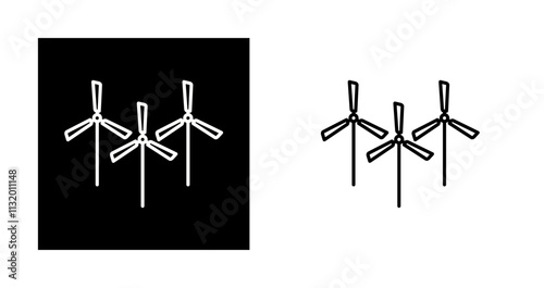 Multiple Windmills Vector Icon