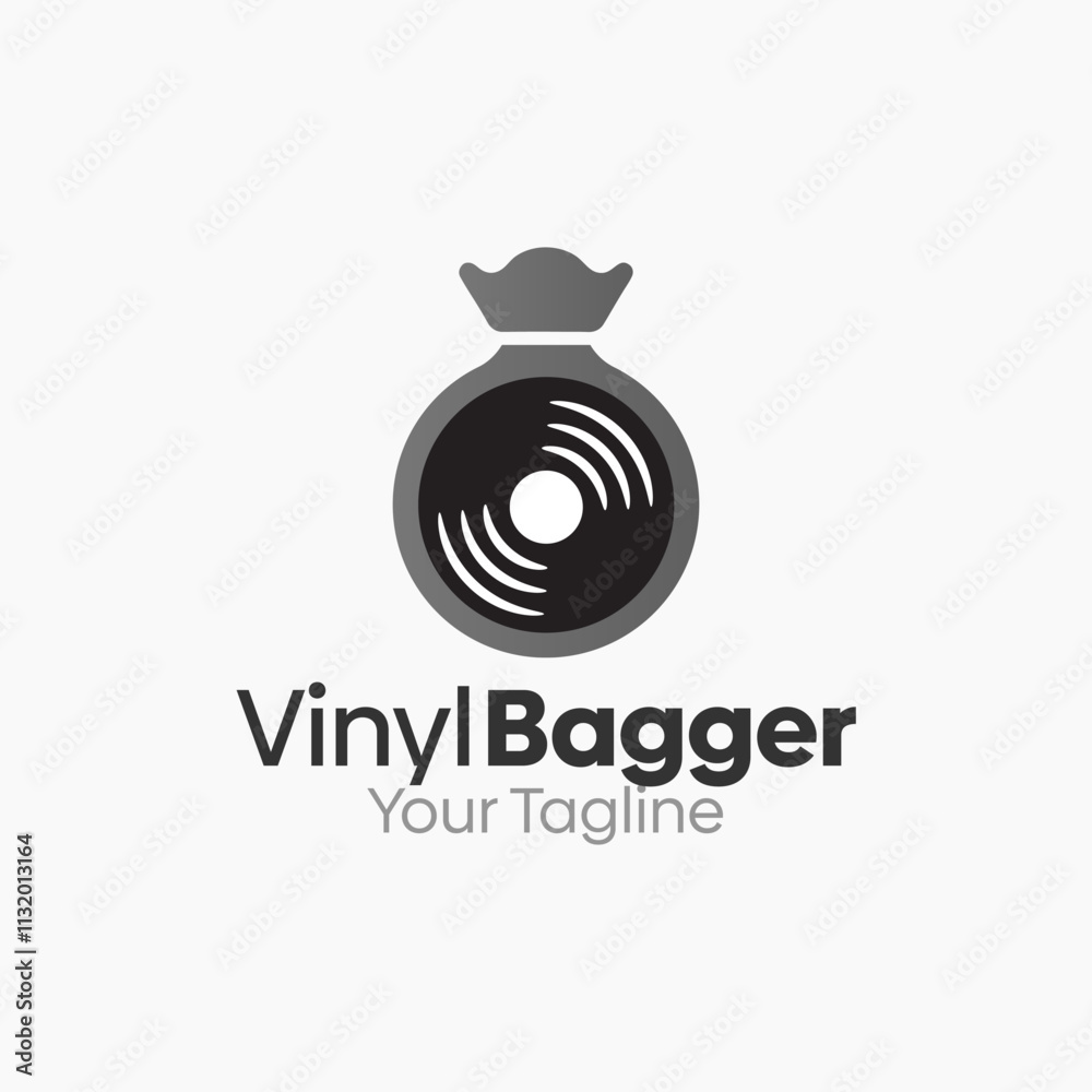 Fototapeta premium Vinyl Bagger Logo Design Template. Good for Business, Agency, Community and Organization. 