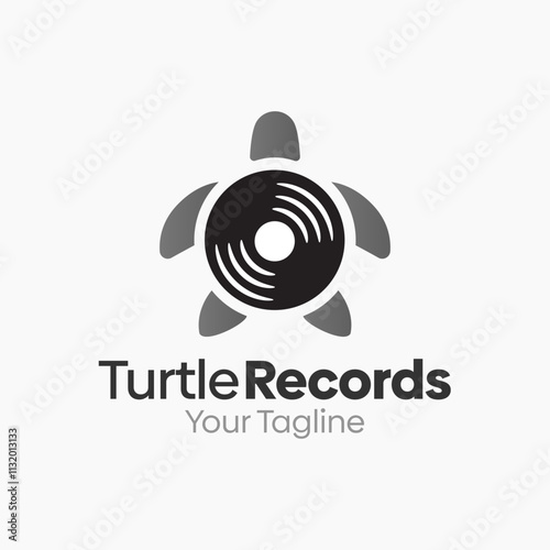 Turtle Record Logo Design Template. Good for Business, Agency, Community and Organization.  photo