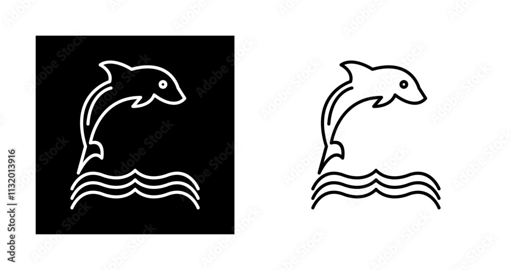 Obraz premium Dolphin Vector Icon