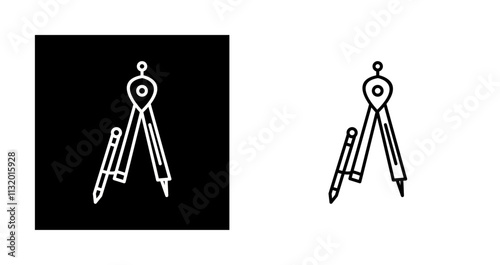 Geometrical Compass Vector Icon