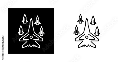 Plane dropping missil Vector Icon