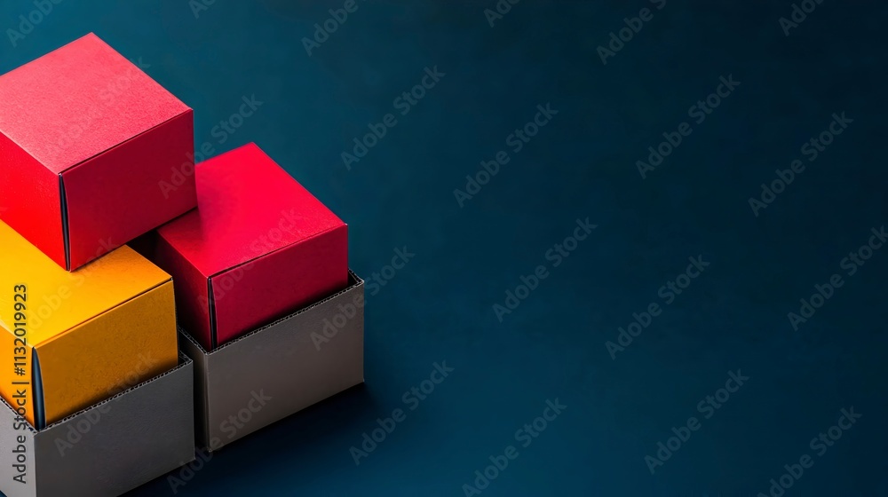 Obraz premium Colorful Boxes on Dark Background