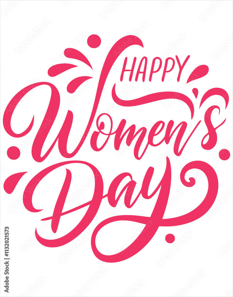 Obraz premium minimalist happy women's day t-shirt typography design.
