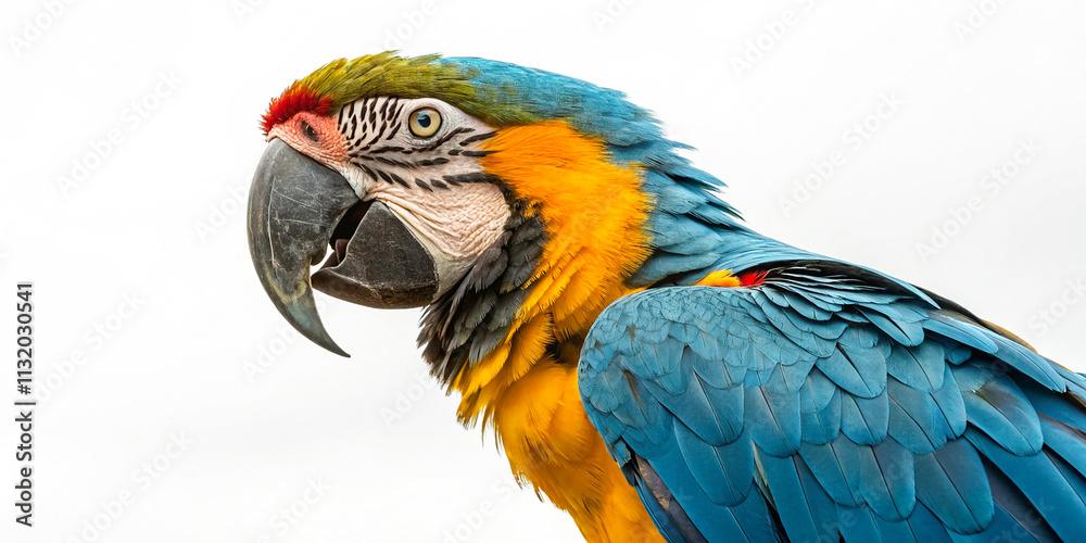 Obraz premium Its strong, curved beak and expressive eyes highlight its intelligent and inquisitive nature. 