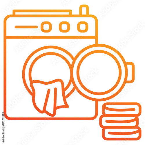 washing clothes icon element for design