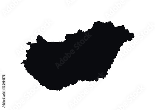 Hungary Map vector icon. Map of Hungary Black Silhouette.
