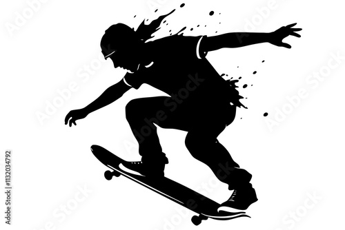 Skateboarders silhouette.