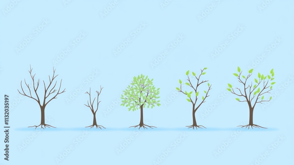 Obraz premium Tree growth stages.