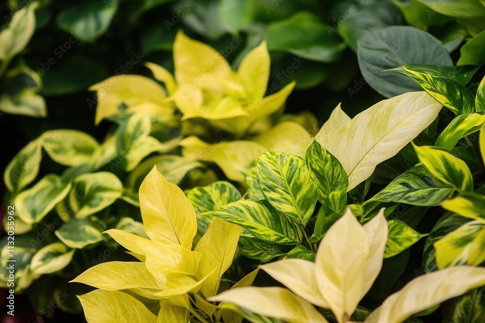 Obraz premium Lush green and yellow foliage in a vibrant arrangement.