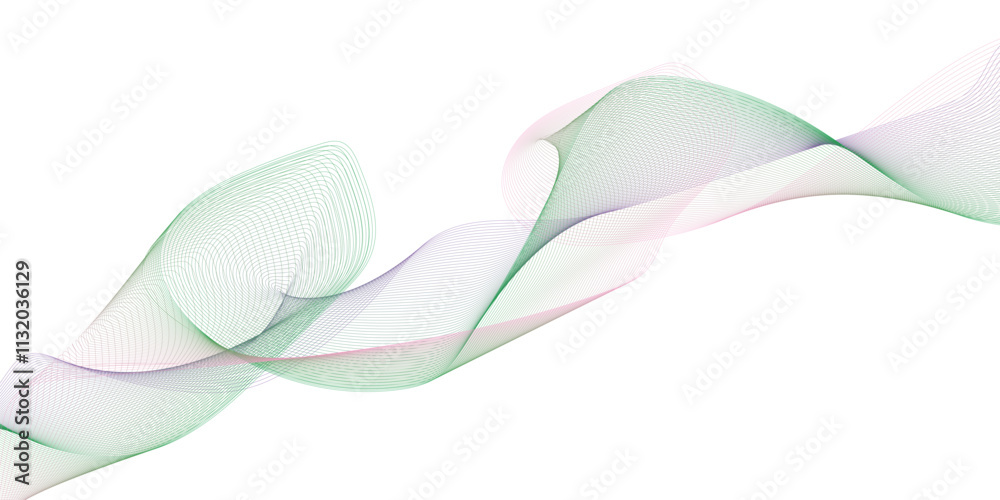 Fototapeta premium Abstract music wave element for design. Vector illustration of smooth motion dynamics. 