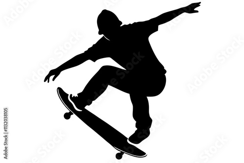 Skateboarders silhouette.