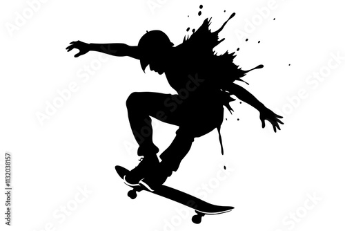 Skateboarders silhouette.