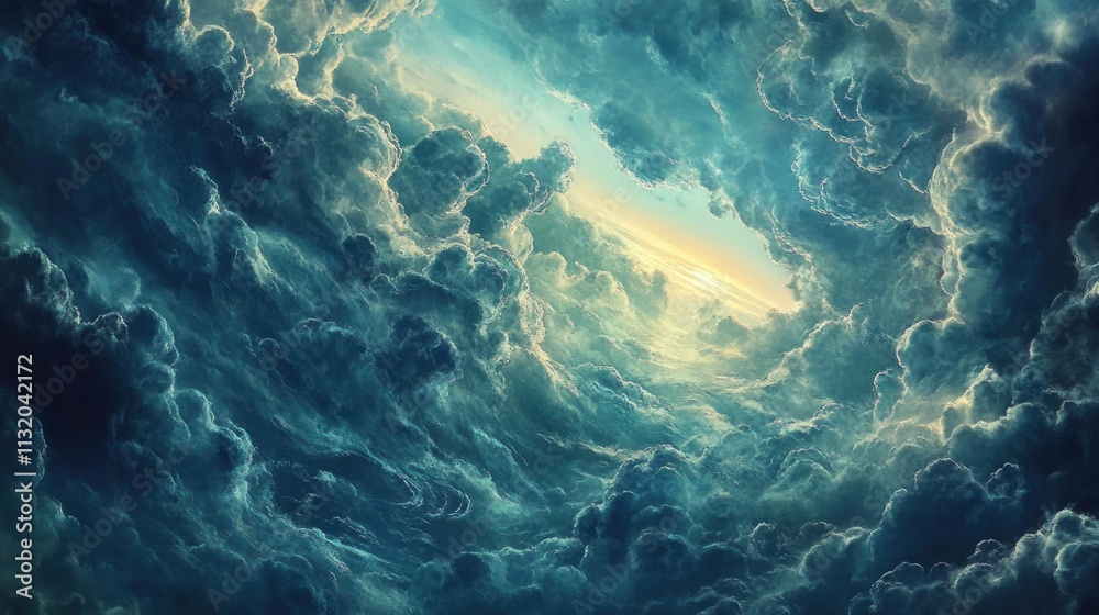 Fototapeta premium A Sea of Clouds with a Glimmer of Light