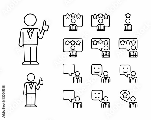 Customer Satisfaction Icons Feedback, Reviews, Ratings, and Testimonials