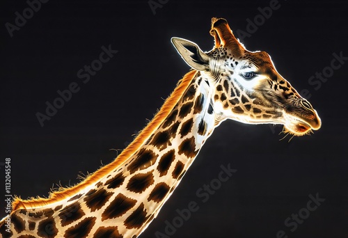 giraffes neck luminogram capture a giraffes neck illuminated by photo