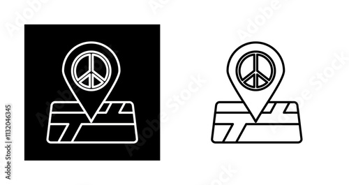 Peace Location Vector Icon