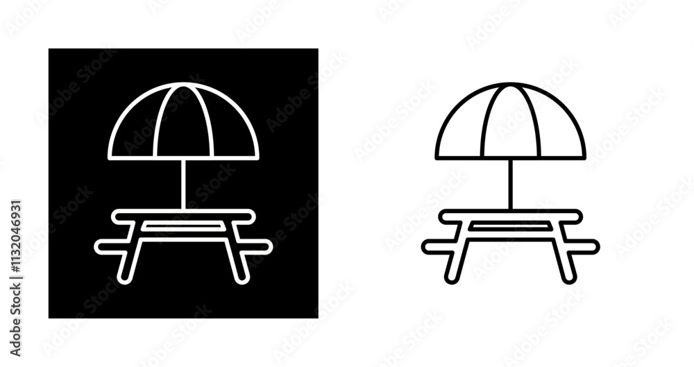 Fototapeta premium Camping Table Vector Icon