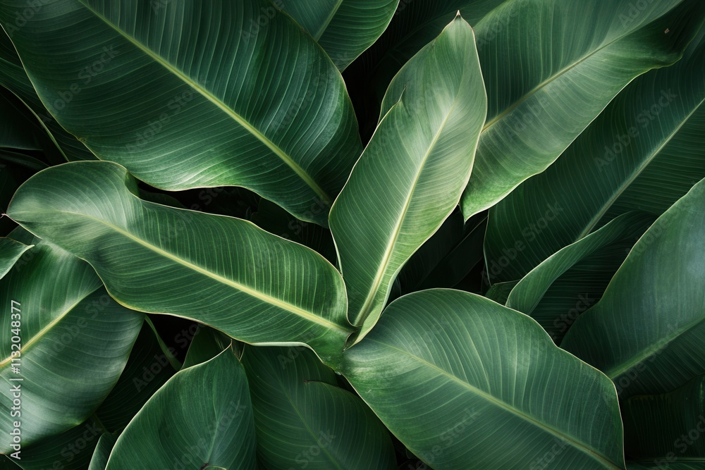 Fototapeta premium Lush green leaves creating a vibrant, natural backdrop.