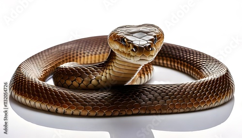 Close-up illustrations of snakes in various settings on white background photo