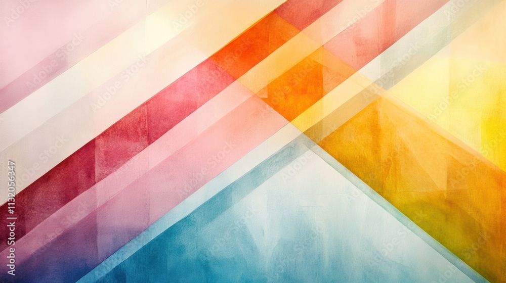 Fototapeta premium Layered chromatic abstraction with soft transitions between warm and cool tones
