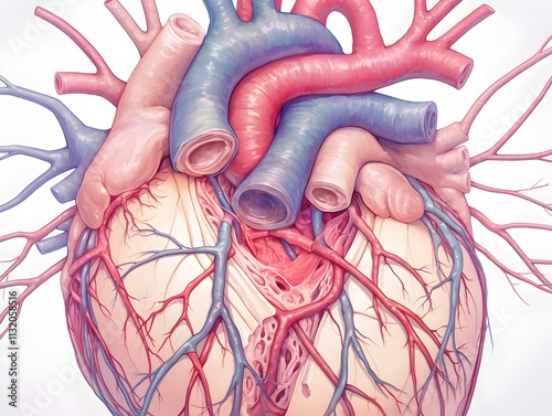 Highly Detailed Scientific of the Human Circulatory System