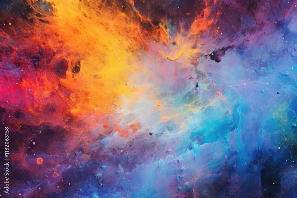 Fototapeta premium Abstract Cosmic Nebula Swirling Colors And Light