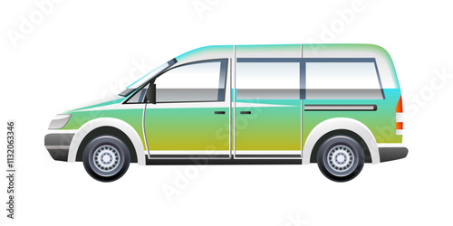 Passenger mini van car vector illustration