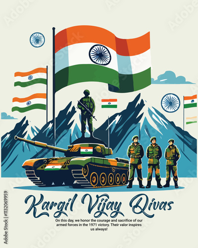 Happy Vijay Diwas Divas on 16th December Celebration with Indian Army Social media post template
