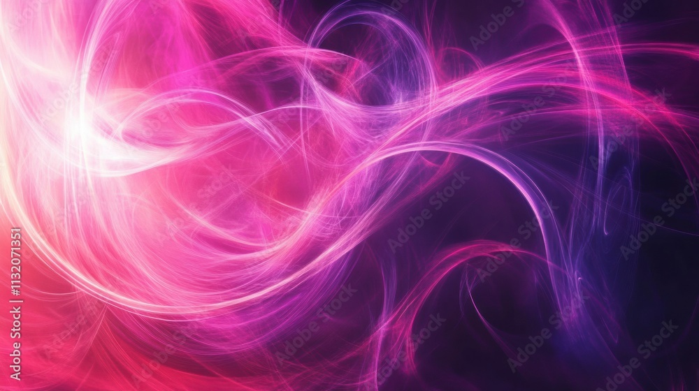 Obraz premium Radiant fluid art with vibrant pinks and purples blending into dynamic swirls