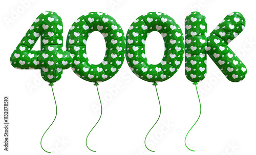 400K Follow Heart Green Balloon photo