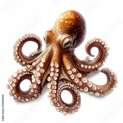 Dollfus octopus (Octopus dollfusi) on a white background photo