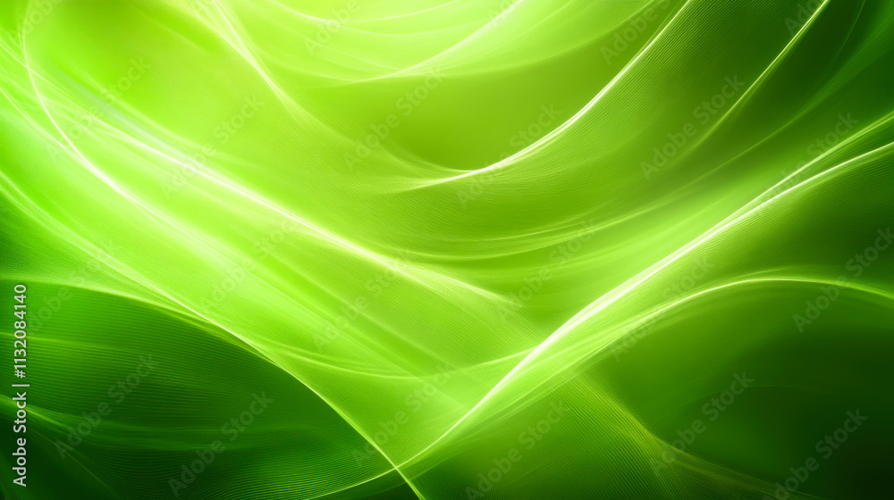Fototapeta premium Abstract Green Background With Smooth Lines