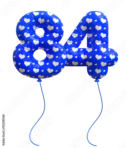 Heart Blue Balloon Number 84 photo