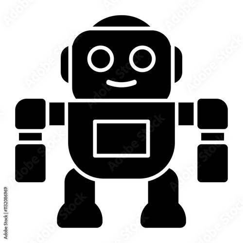 AI powered robot solid icon