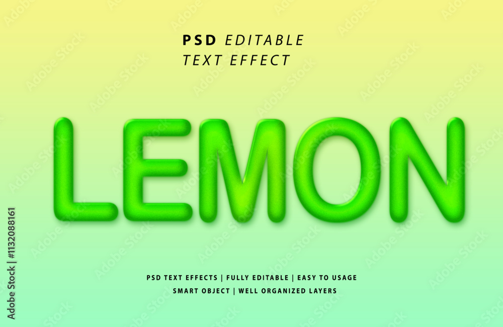 Green lemon text effect editable text 