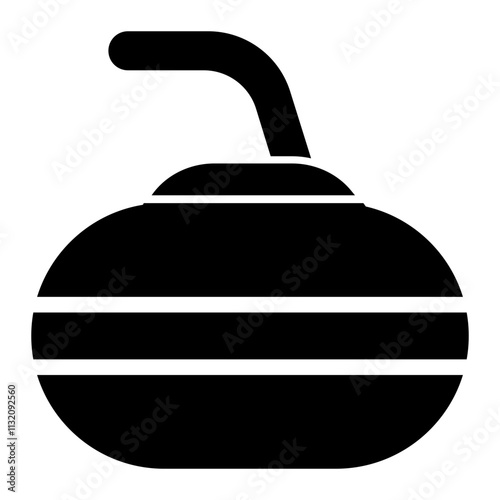Curling stone solid icon