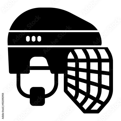 Hockey helmet solid icon