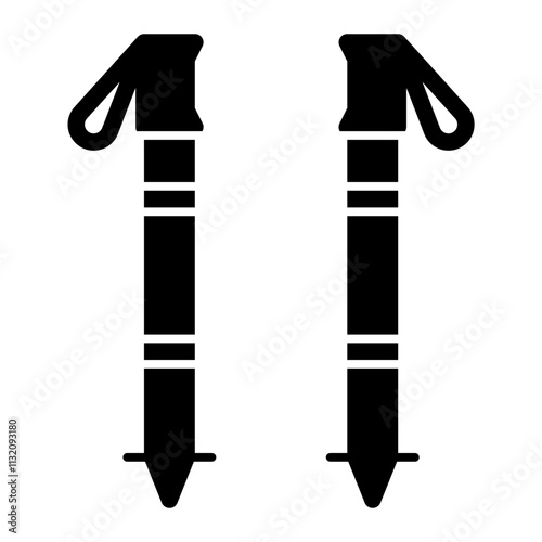 Ski poles solid icon