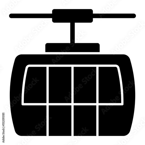 Ski lift solid icon