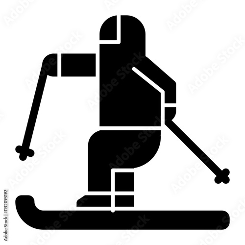 Skiing solid icon