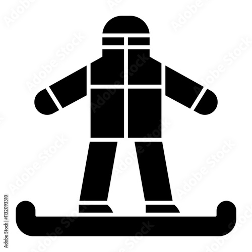 Snowboarding solid icon