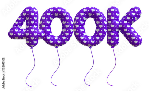 400K Follow Heart Purple Balloon photo