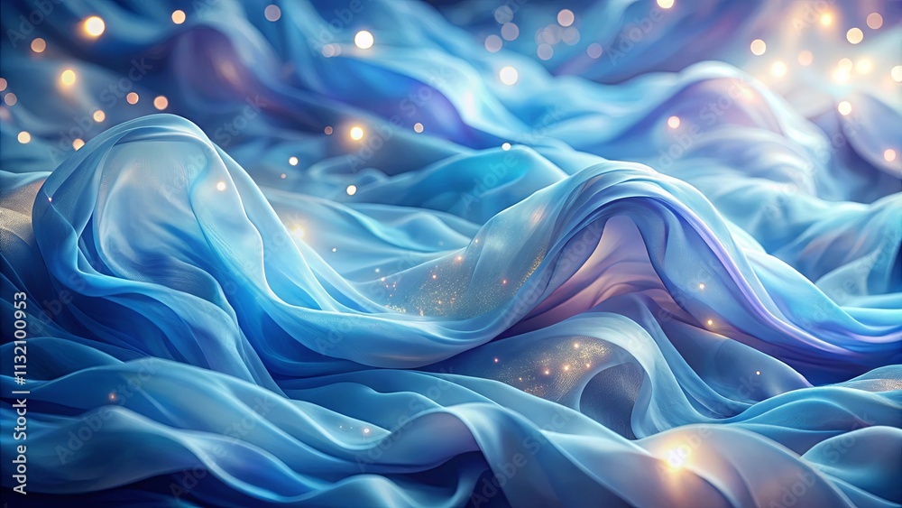 Obraz premium The ethereal dance of flowing fabric, illuminated by a cascade of golden light, evokes a sense of wonder and dreamscape.