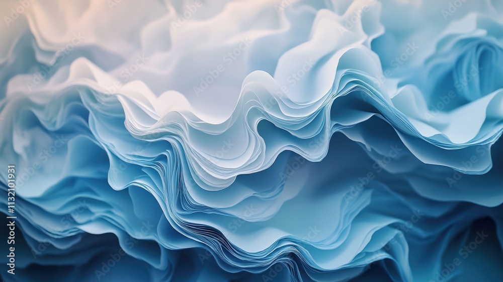 Fototapeta premium Abstract Blue Ocean Waves: Serene Water Texture