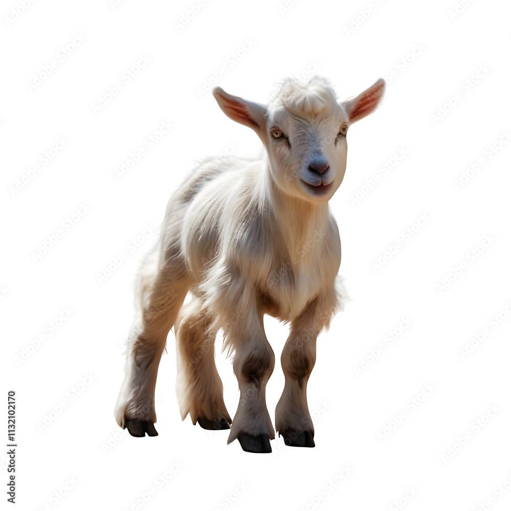 Fototapeta premium Baby goat on transparent background Generative AI 