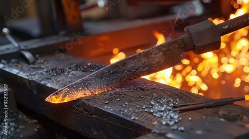 Handcrafted Blade Forging Process in Blacksmith Workshop