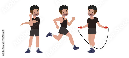 People character doing sport collection